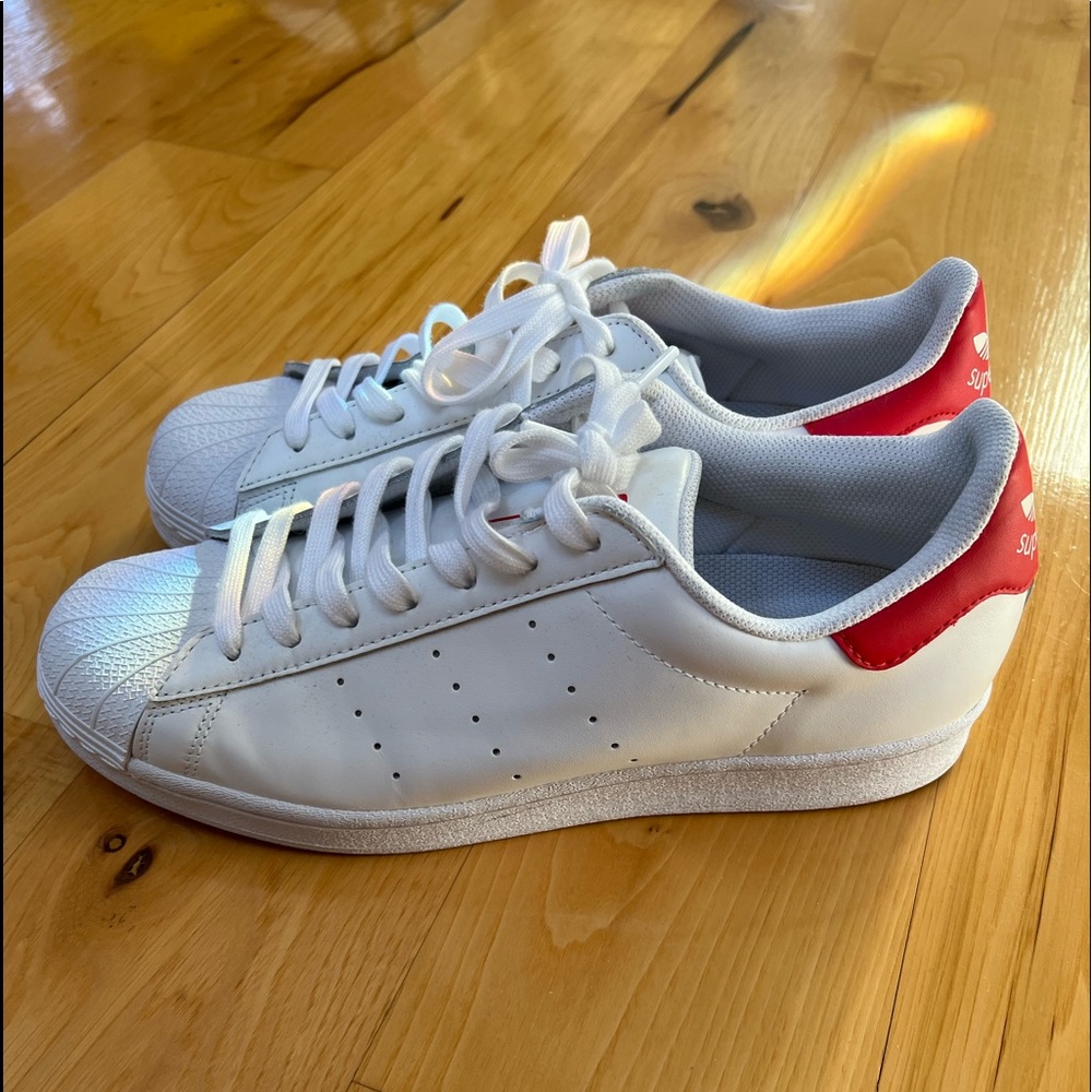 Men’s Adidas Superstan Superstar Stan Smith hybrid White Scarlet Red Sneaker 9.5